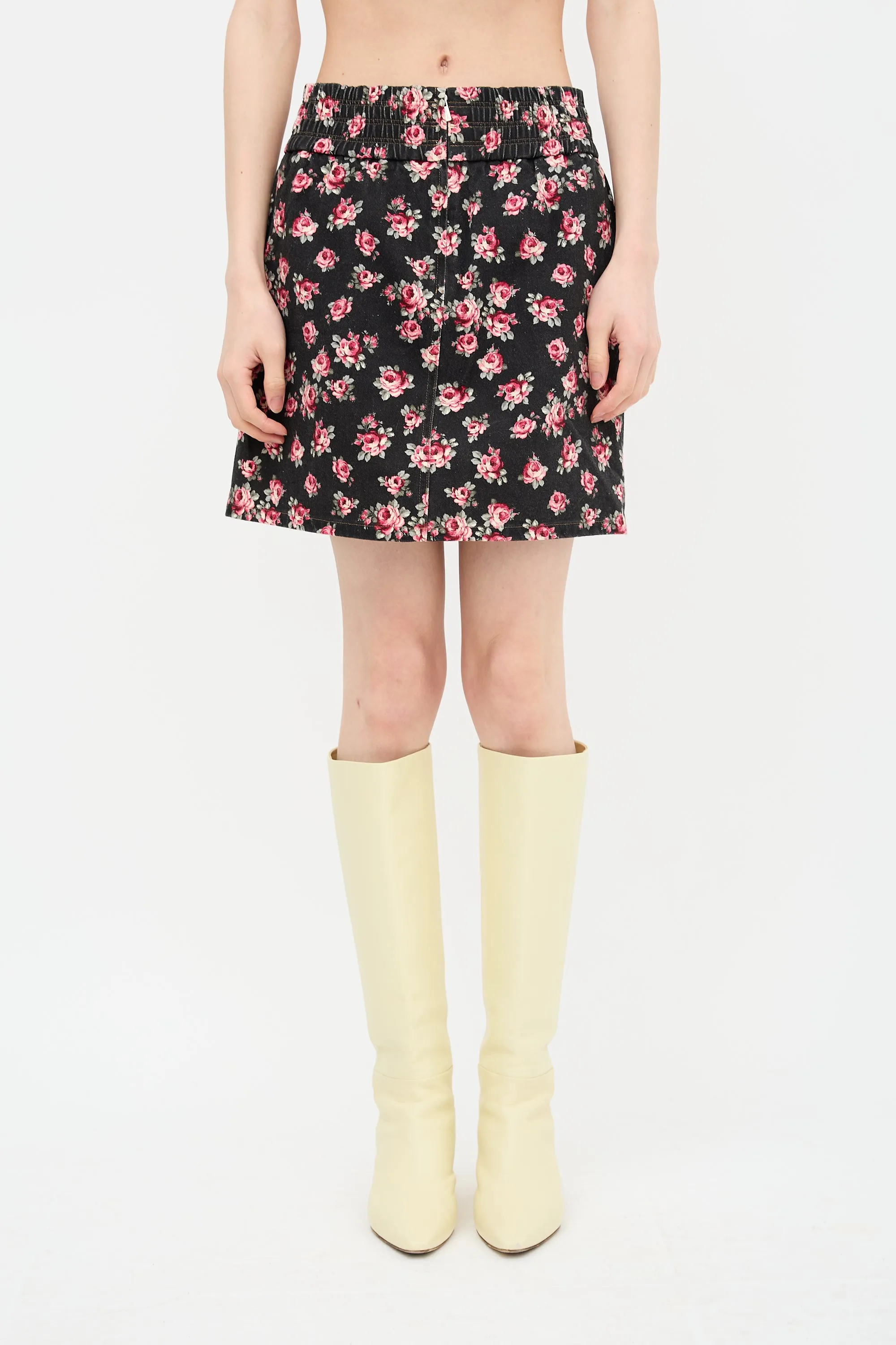 2016 Denim Floral Skirt