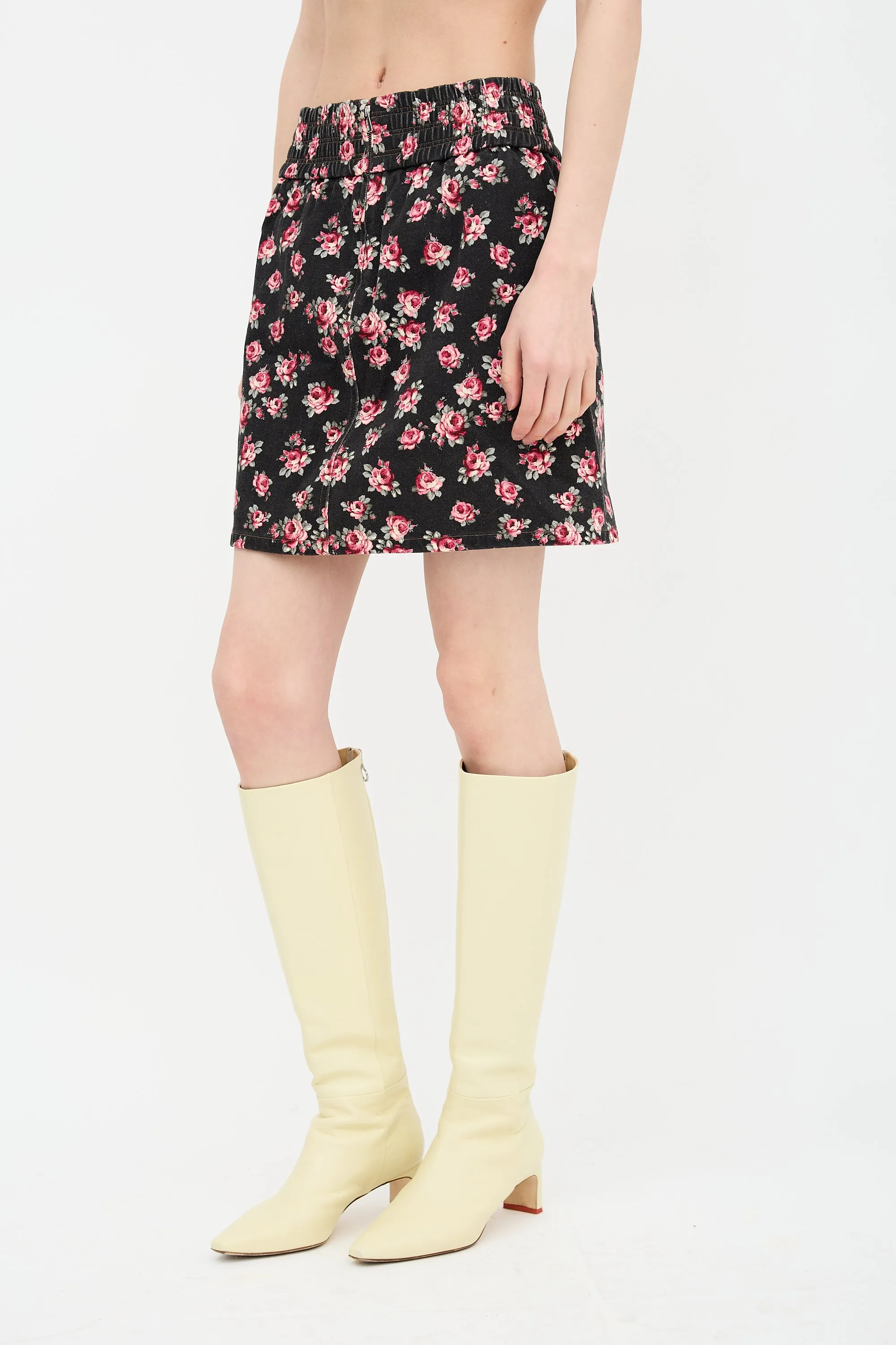 2016 Denim Floral Skirt