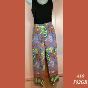 410 - 382GR , Elastic back capri pant