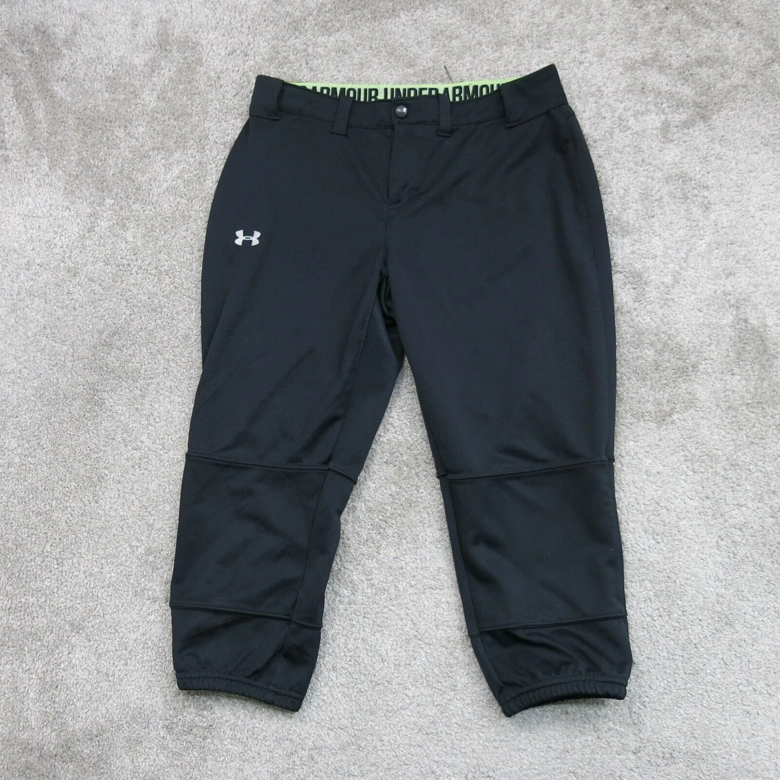 Adidas Women Activewear Capri Pant Elastic Waist High Rise Black Size Medium