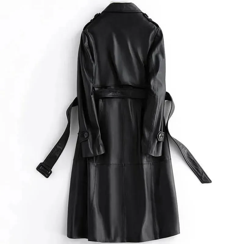 Angel Leather Trench Coat for Women