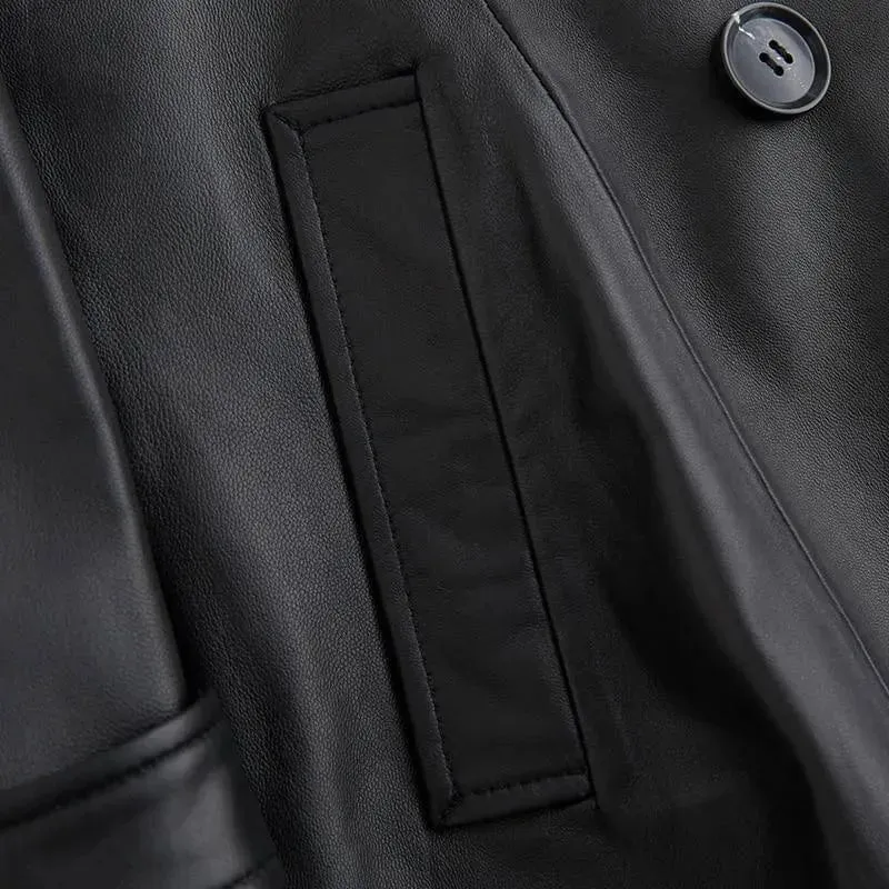 Angel Leather Trench Coat for Women