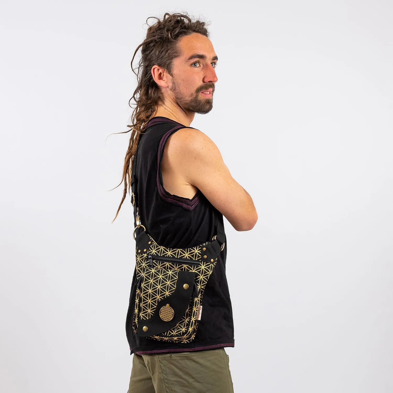 Aphrodite Hip Bag / Shoulder Bag - Flower of Life Print