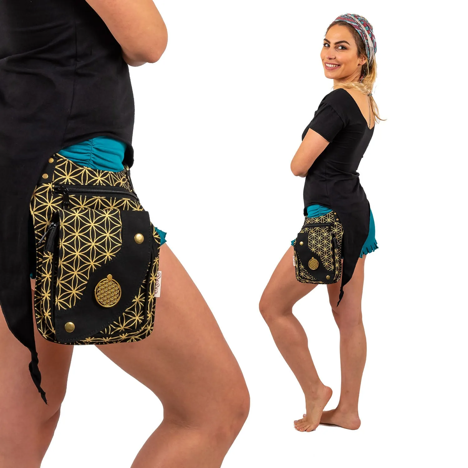 Aphrodite Hip Bag / Shoulder Bag - Flower of Life Print