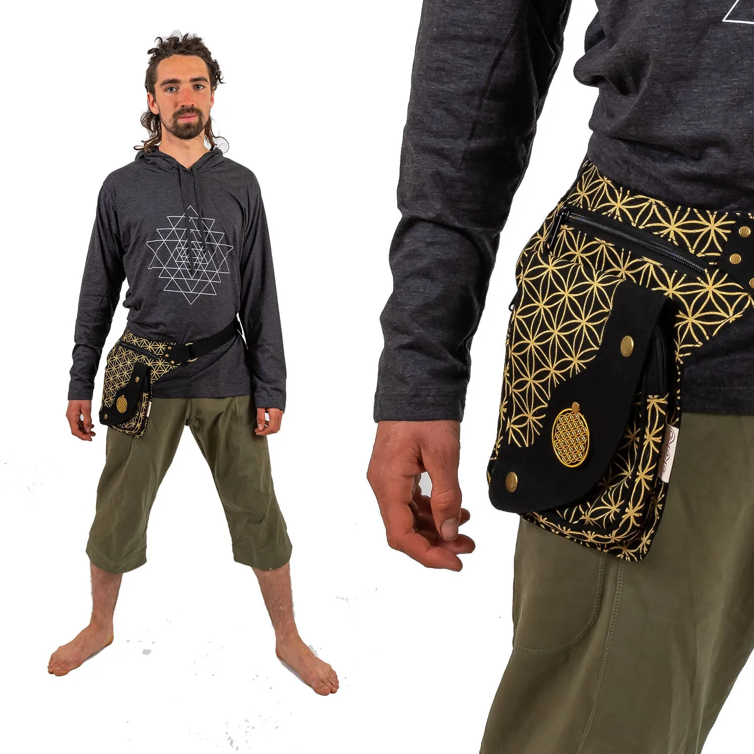 Aphrodite Hip Bag / Shoulder Bag - Flower of Life Print