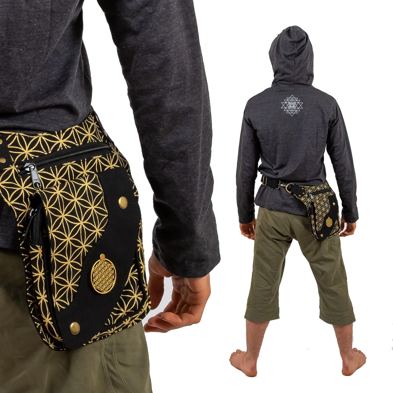 Aphrodite Hip Bag / Shoulder Bag - Flower of Life Print