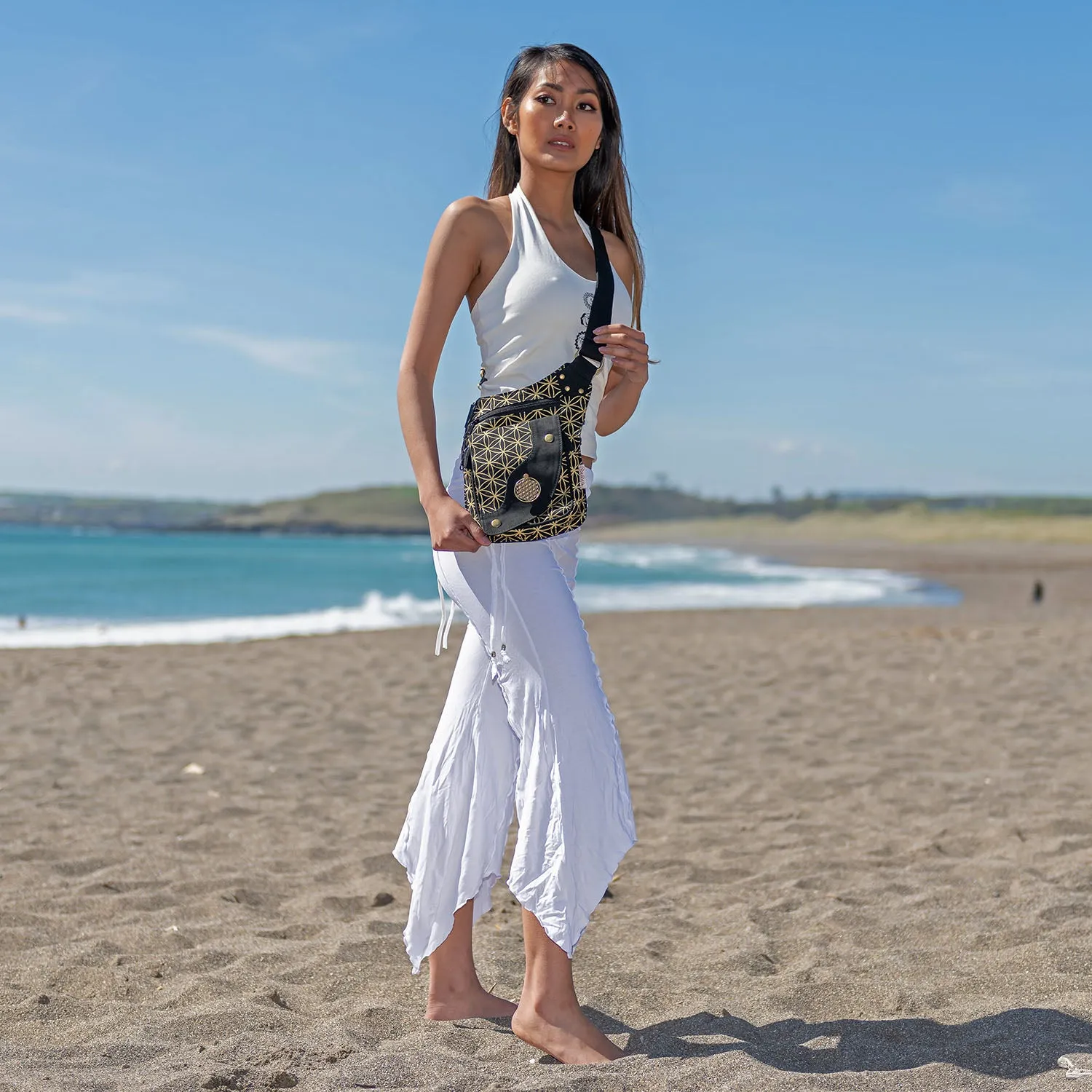 Aphrodite Hip Bag / Shoulder Bag - Flower of Life Print