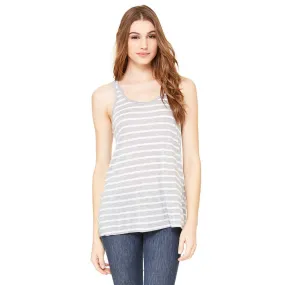 Bella   Canvas Women's Athletic Heather/White Flowy Racerback Tank