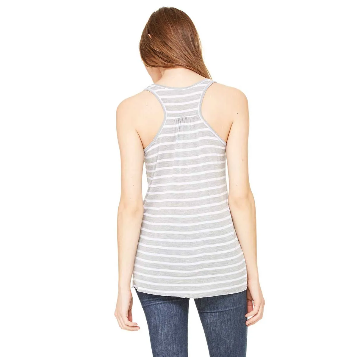 Bella   Canvas Women's Athletic Heather/White Flowy Racerback Tank