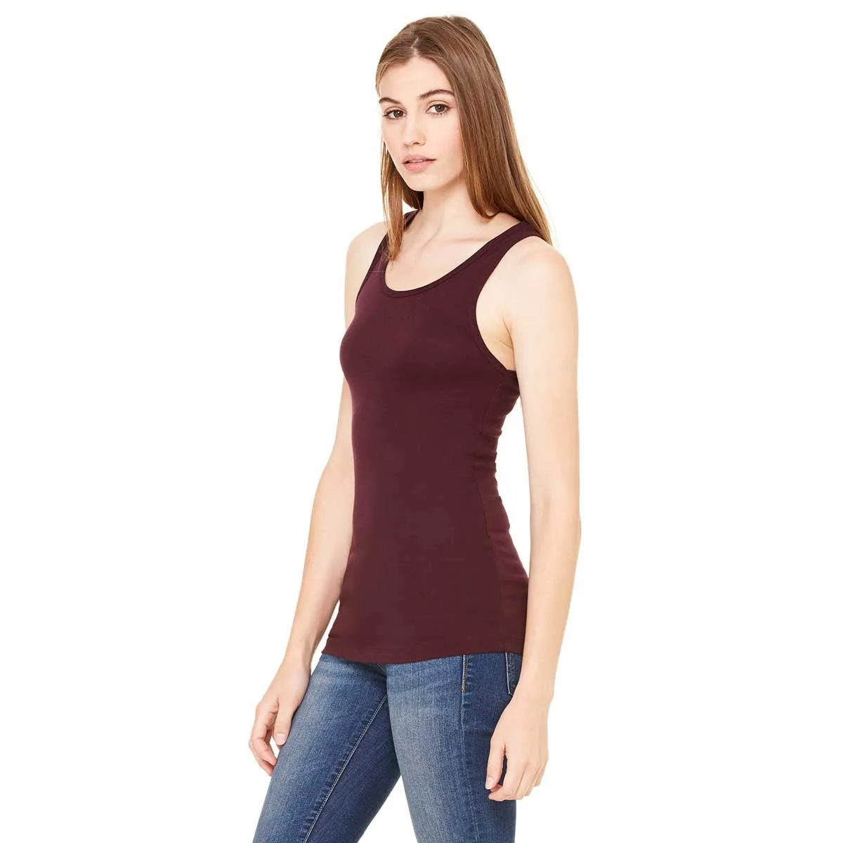 Bella   Canvas Women's Plum Sheer Mini Rib Racerback Tank