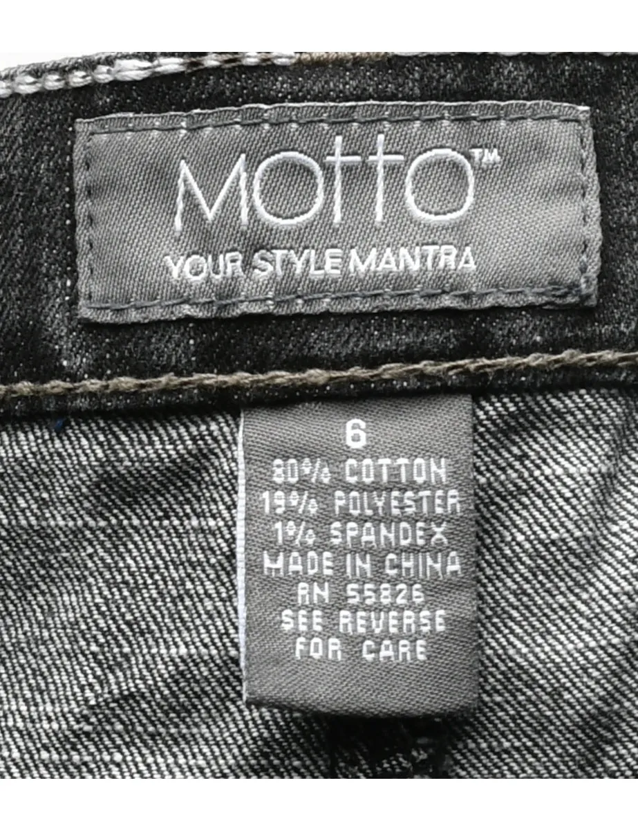Black 1990s Denim Midi Skirt - M
