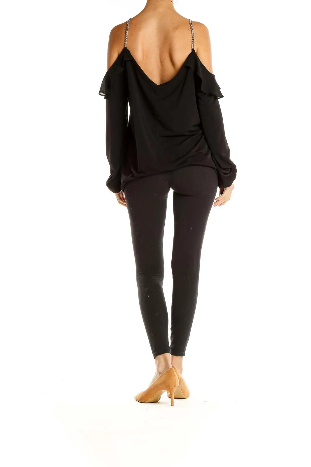 Black Chic Cold Shoulder Blouse