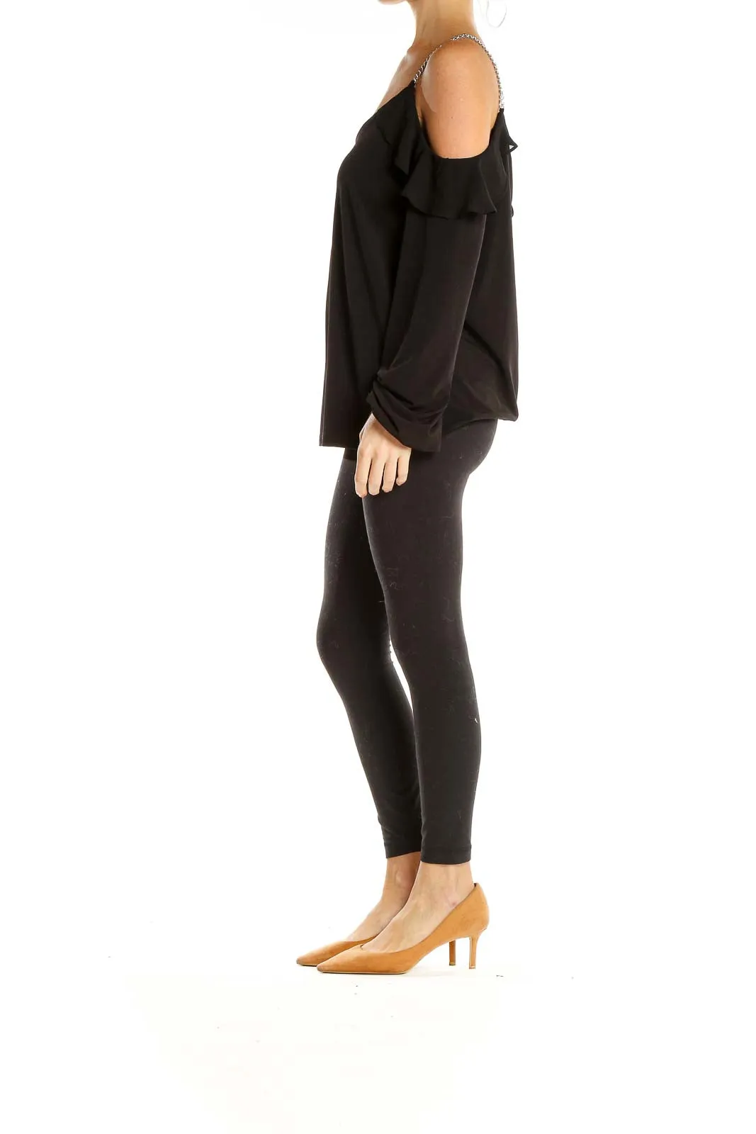 Black Chic Cold Shoulder Blouse
