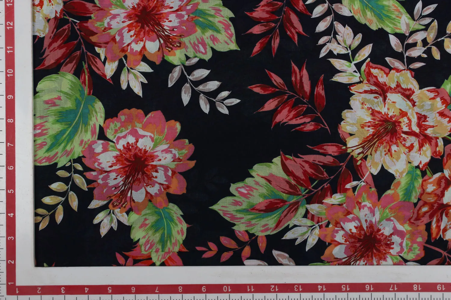 Black Printed Cotton Fabric