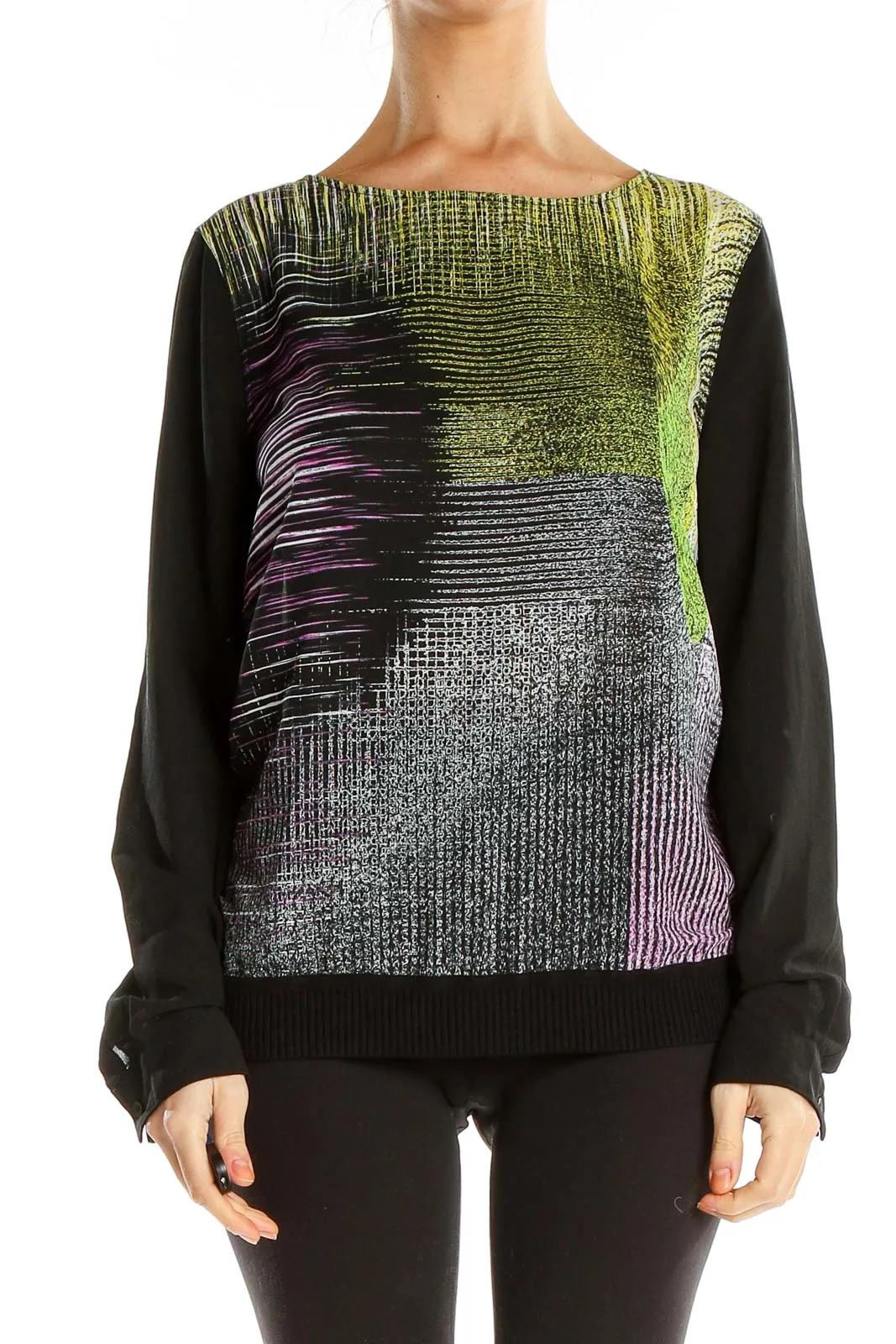 Black Printed Top