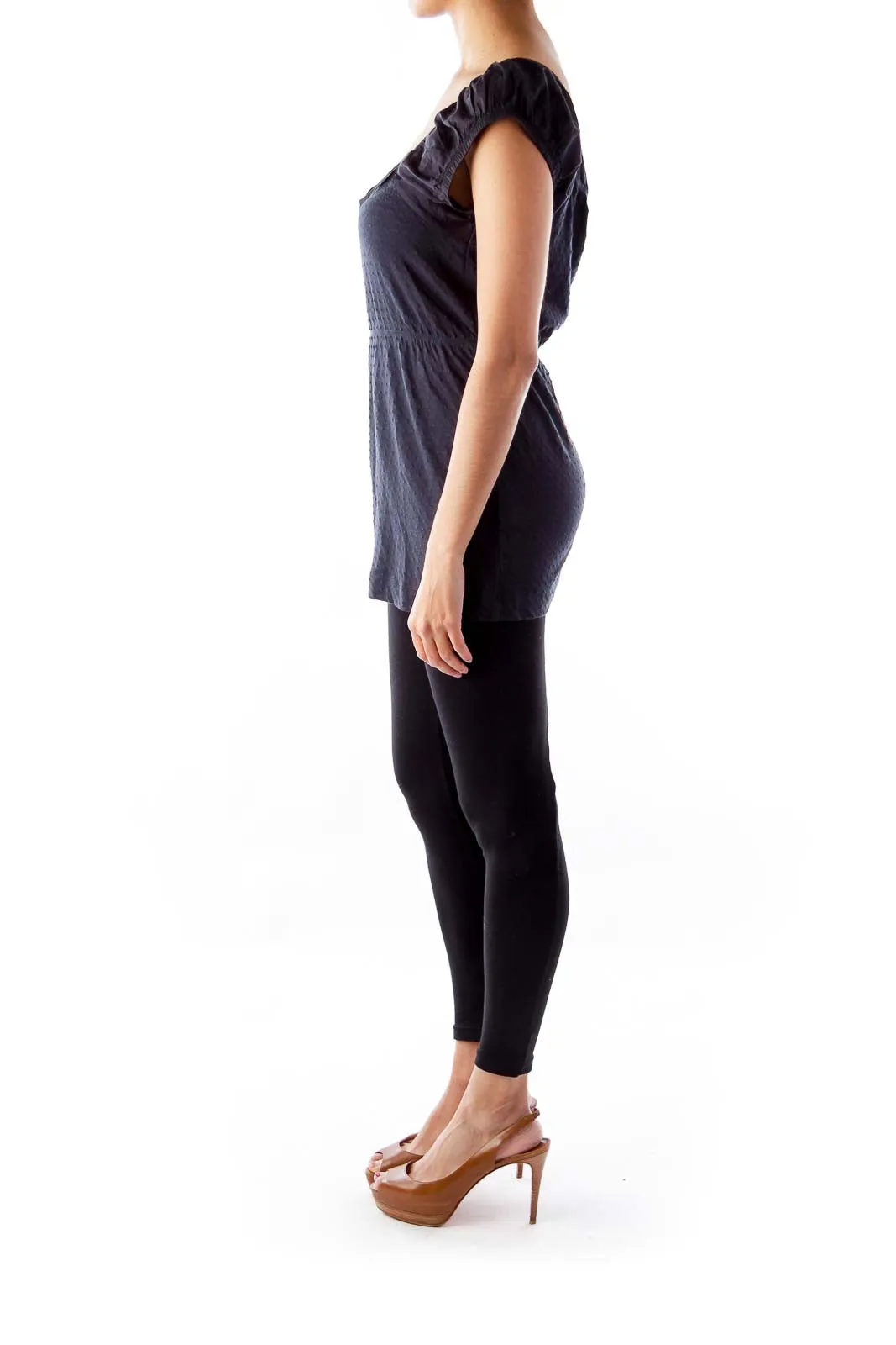 Black Puff Sleeve Top