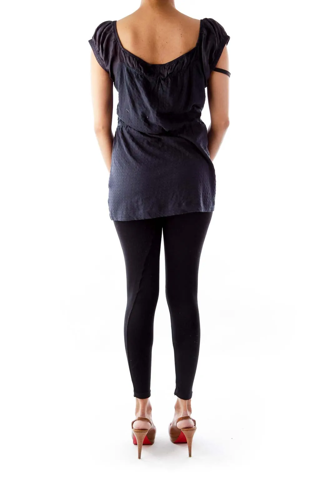 Black Puff Sleeve Top