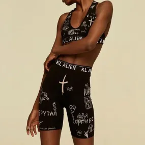 Black Racerback Tank Top & Short Leggings Two-Piece Set