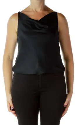 Black Silk Tank Top