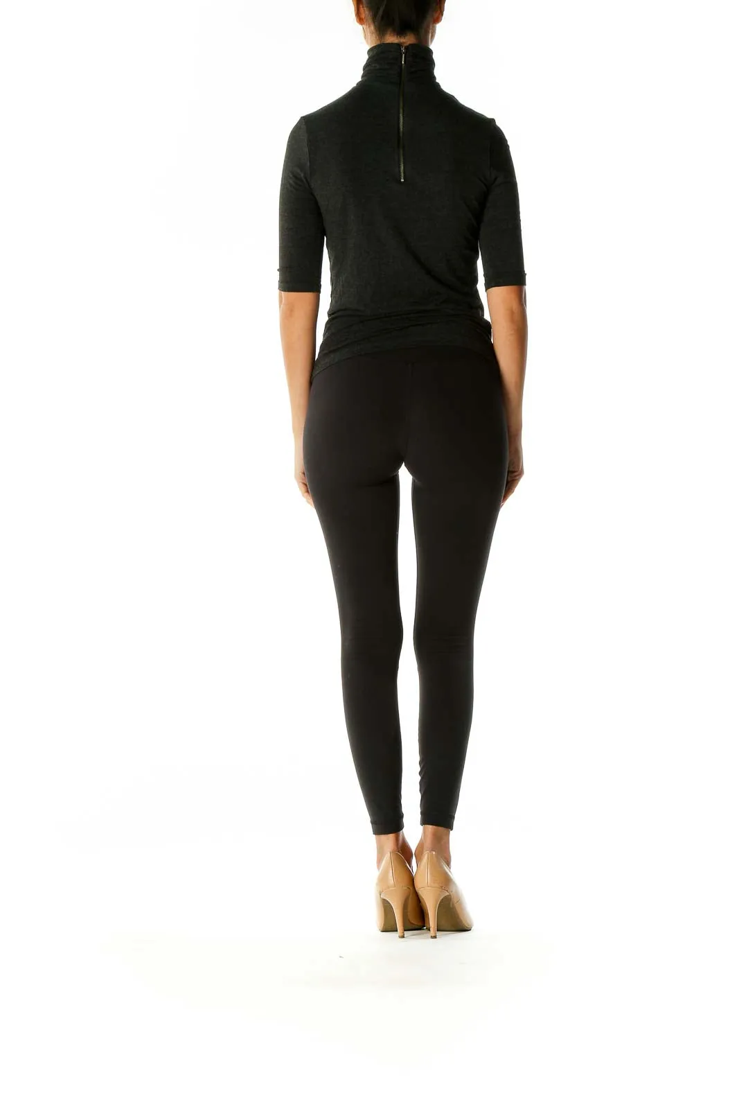 Black Solid All Day Wear Sweater