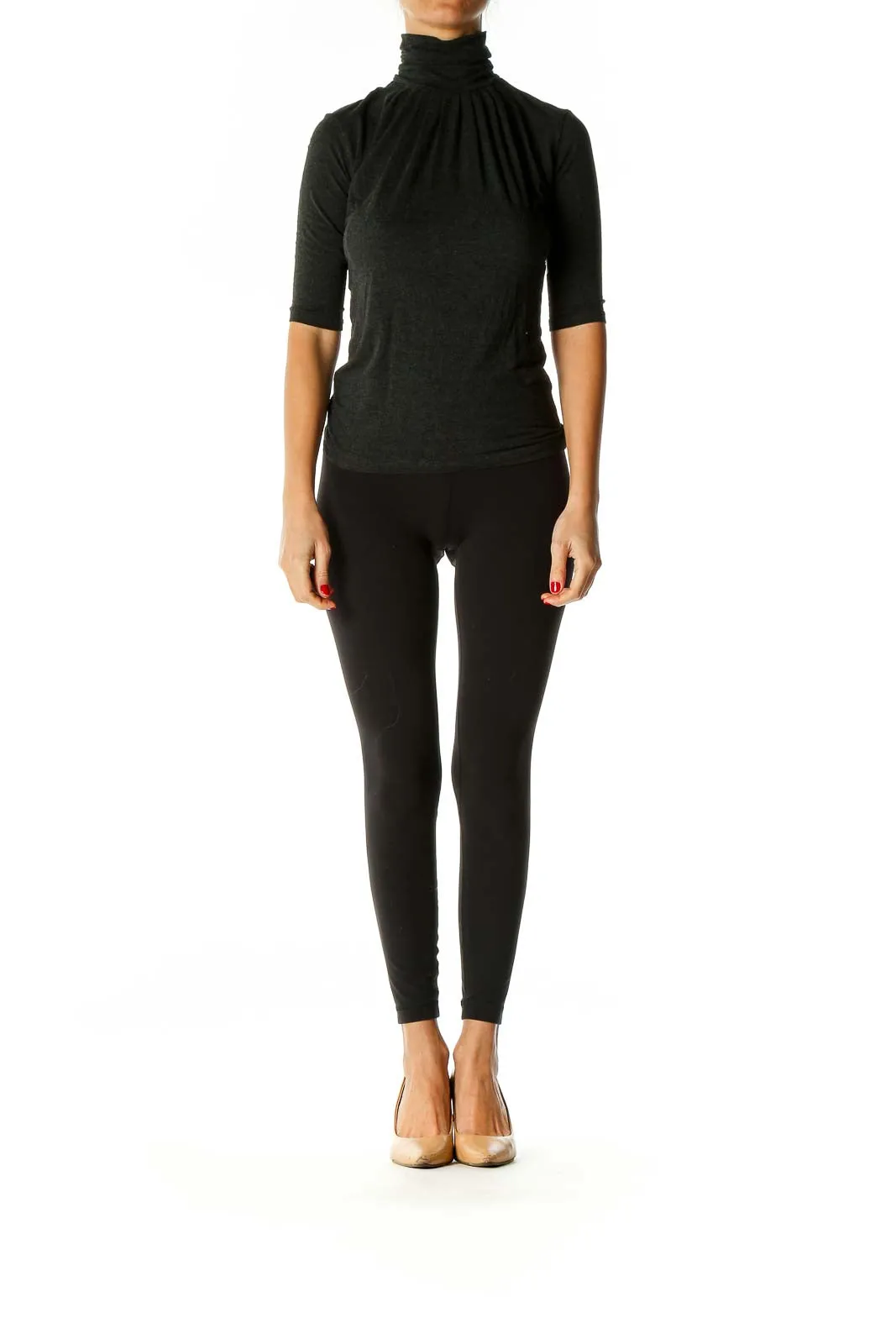 Black Solid All Day Wear Sweater