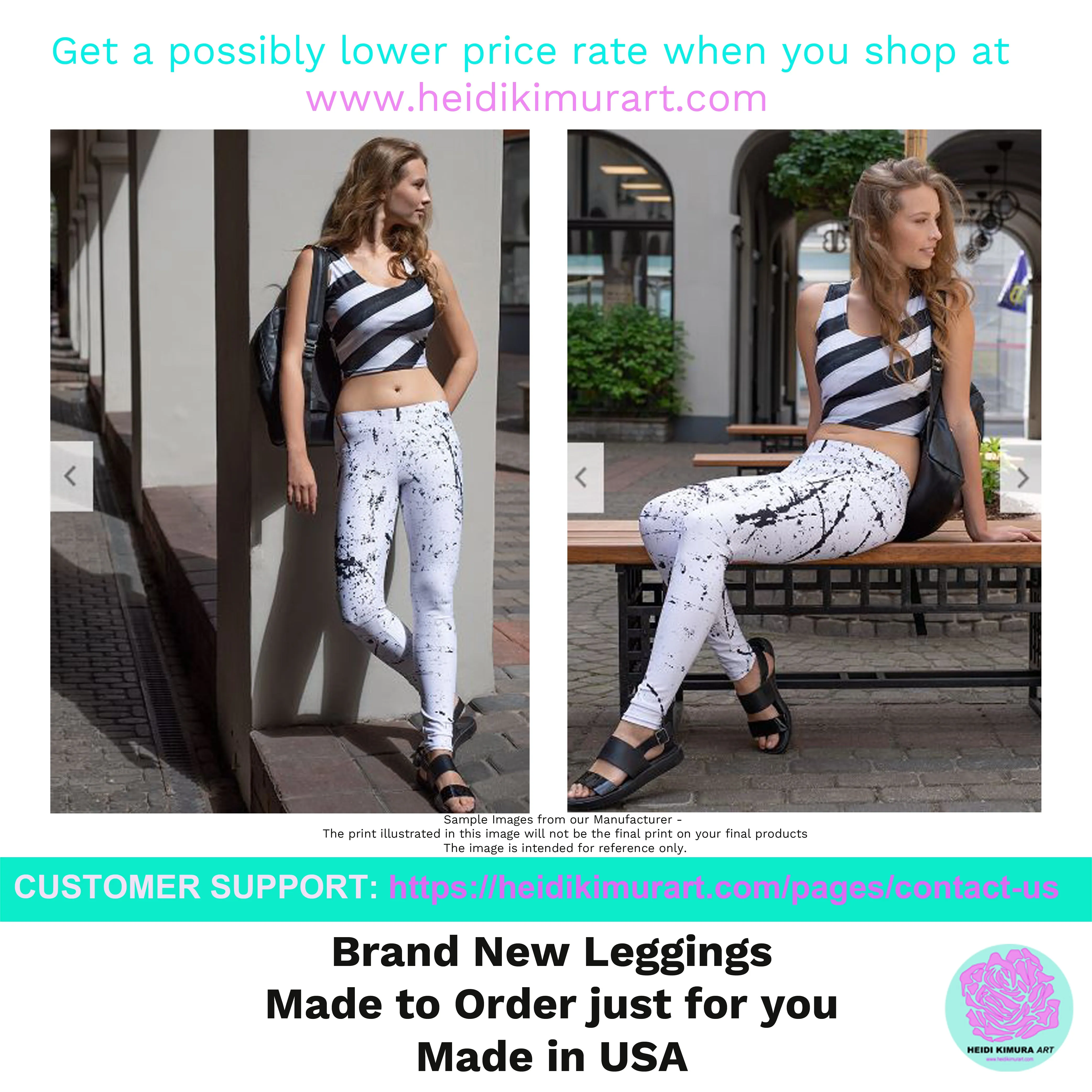 Blue Tiger Striped Capri Leggings, Animal Print Women's Yoga Capri Tights-Made in USA/EU