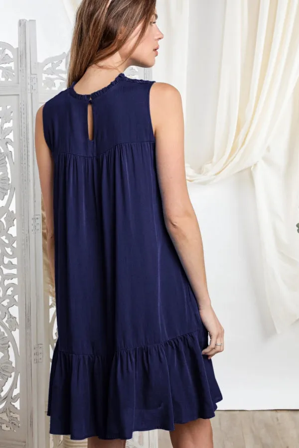 BOHO LACED MOCK NECK DRESS
