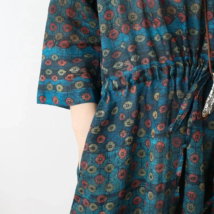 boho maxi dress Casual Floral Summer Dress V-Neck Dresses
