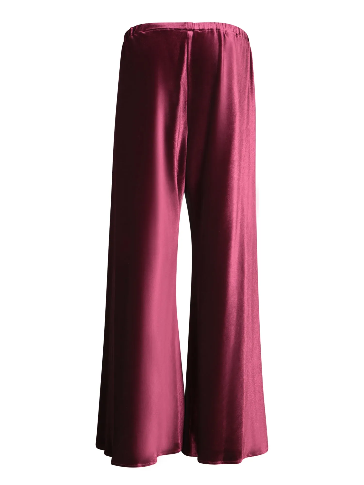 Bordeaux Velvet Palazzo Pants