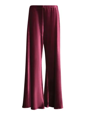 Bordeaux Velvet Palazzo Pants