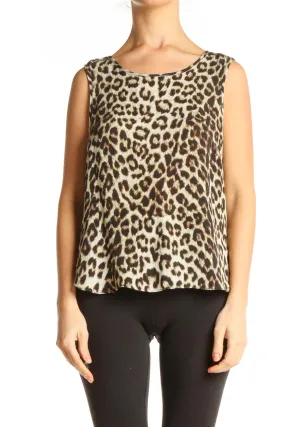 Brown Animal Print Blouse