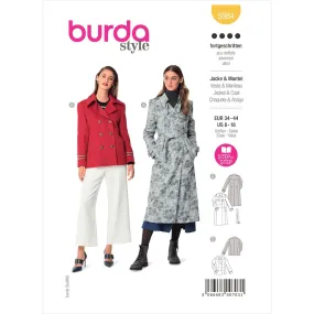 Burda Style Pattern 5984 Misses' Caban Jacket and Trench Coat B5984