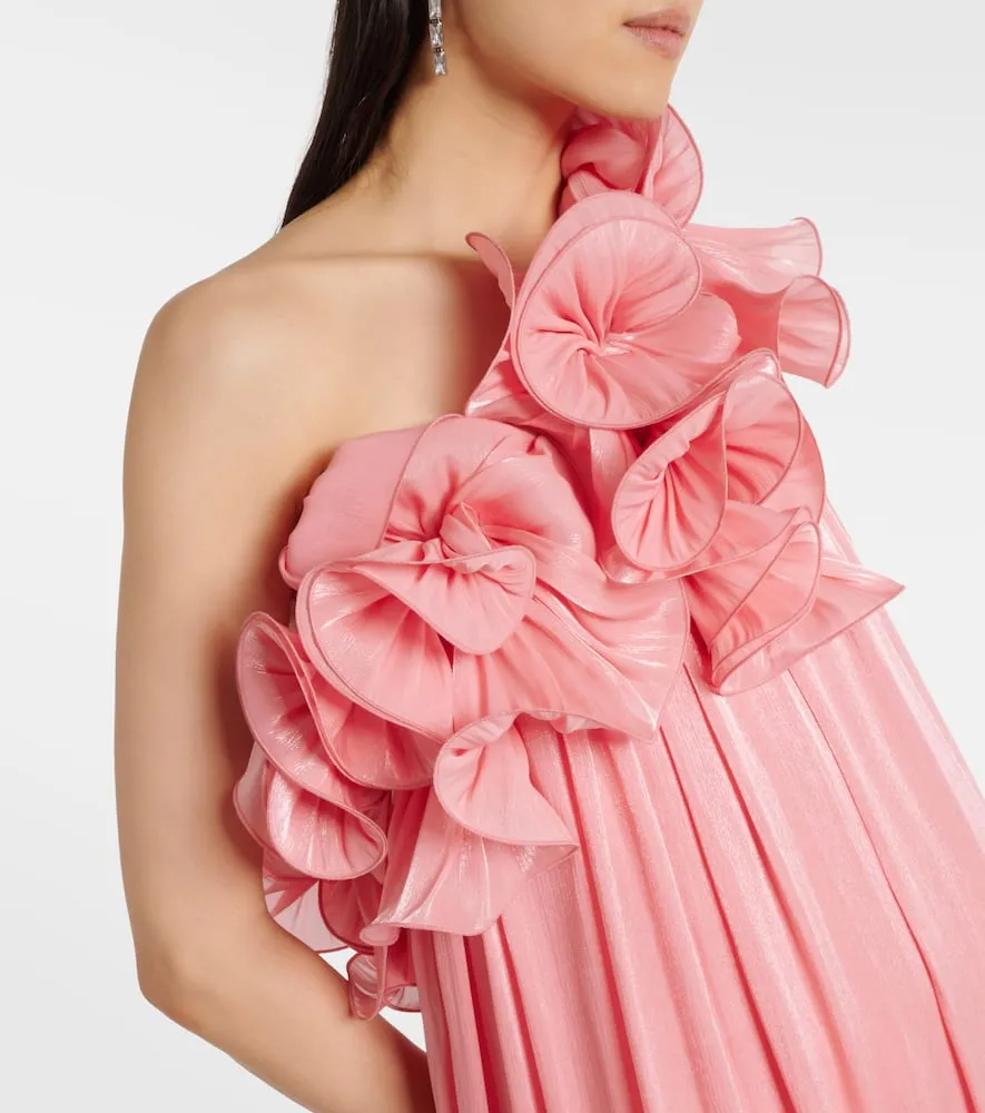 Costarellos Charmain pliss√É¬© georgette gown