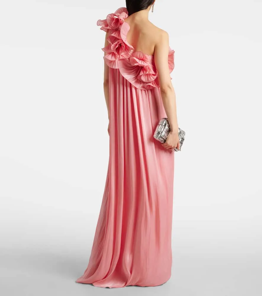 Costarellos Charmain pliss√É¬© georgette gown