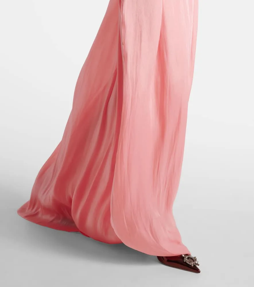 Costarellos Charmain pliss√É¬© georgette gown