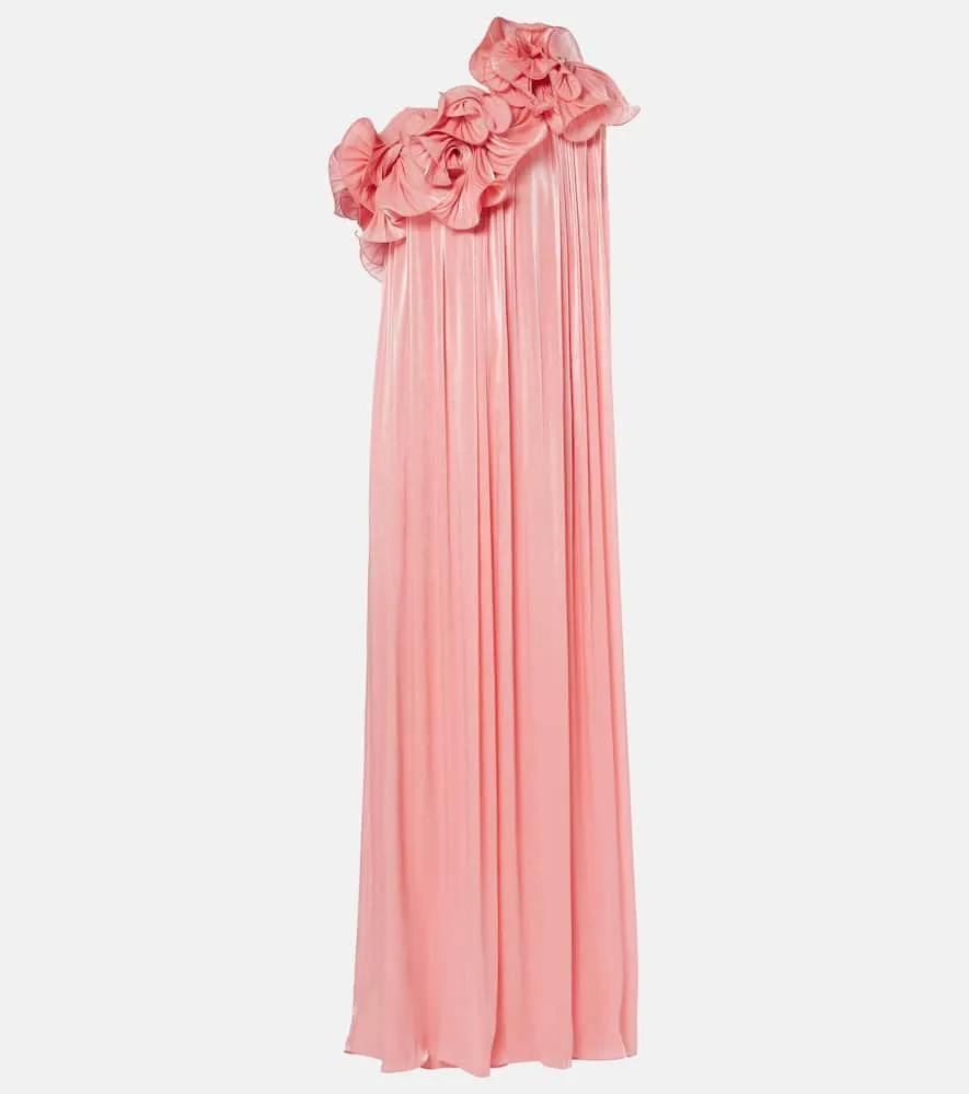 Costarellos Charmain pliss√É¬© georgette gown