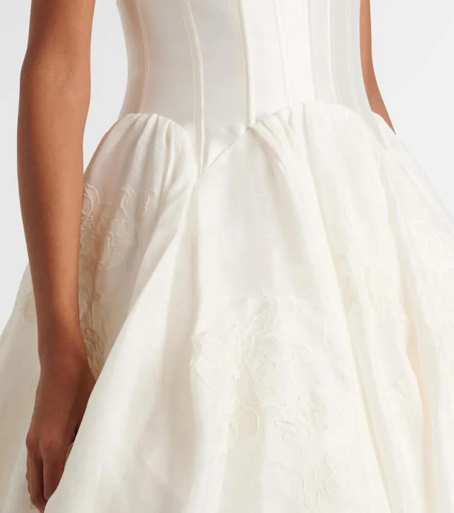 Danielle Frankel Bridal Leighton appliqu√É¬© twill and organza gown