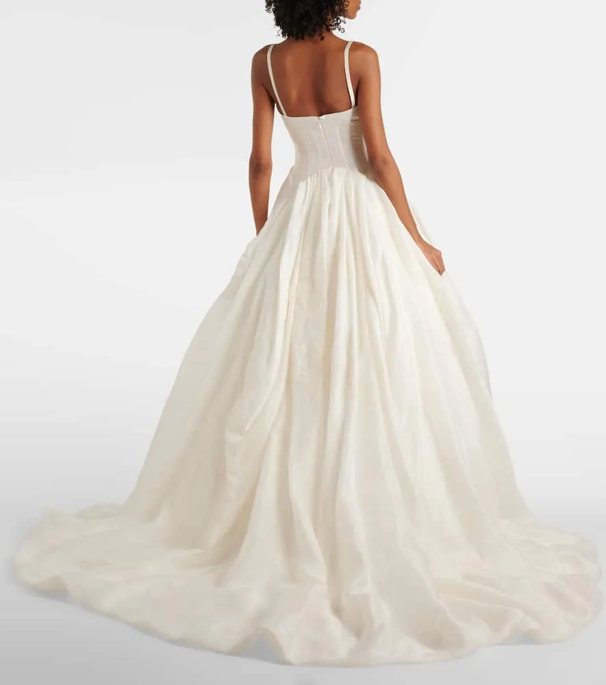Danielle Frankel Bridal Leighton appliqu√É¬© twill and organza gown