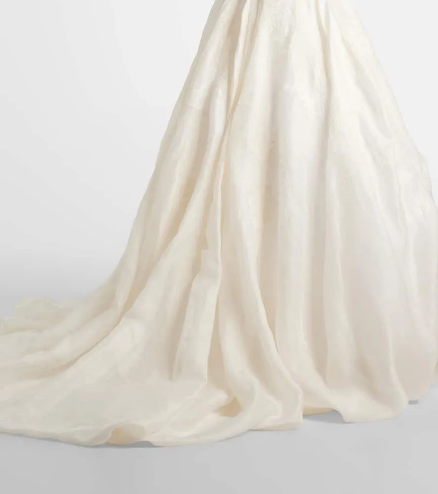 Danielle Frankel Bridal Leighton appliqu√É¬© twill and organza gown