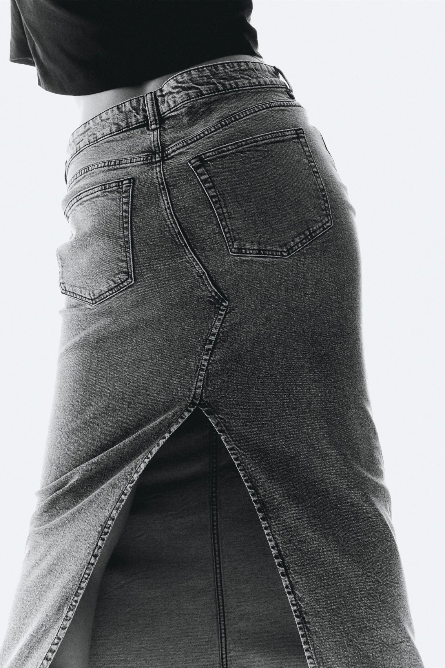 Denim skirt H&M, gray