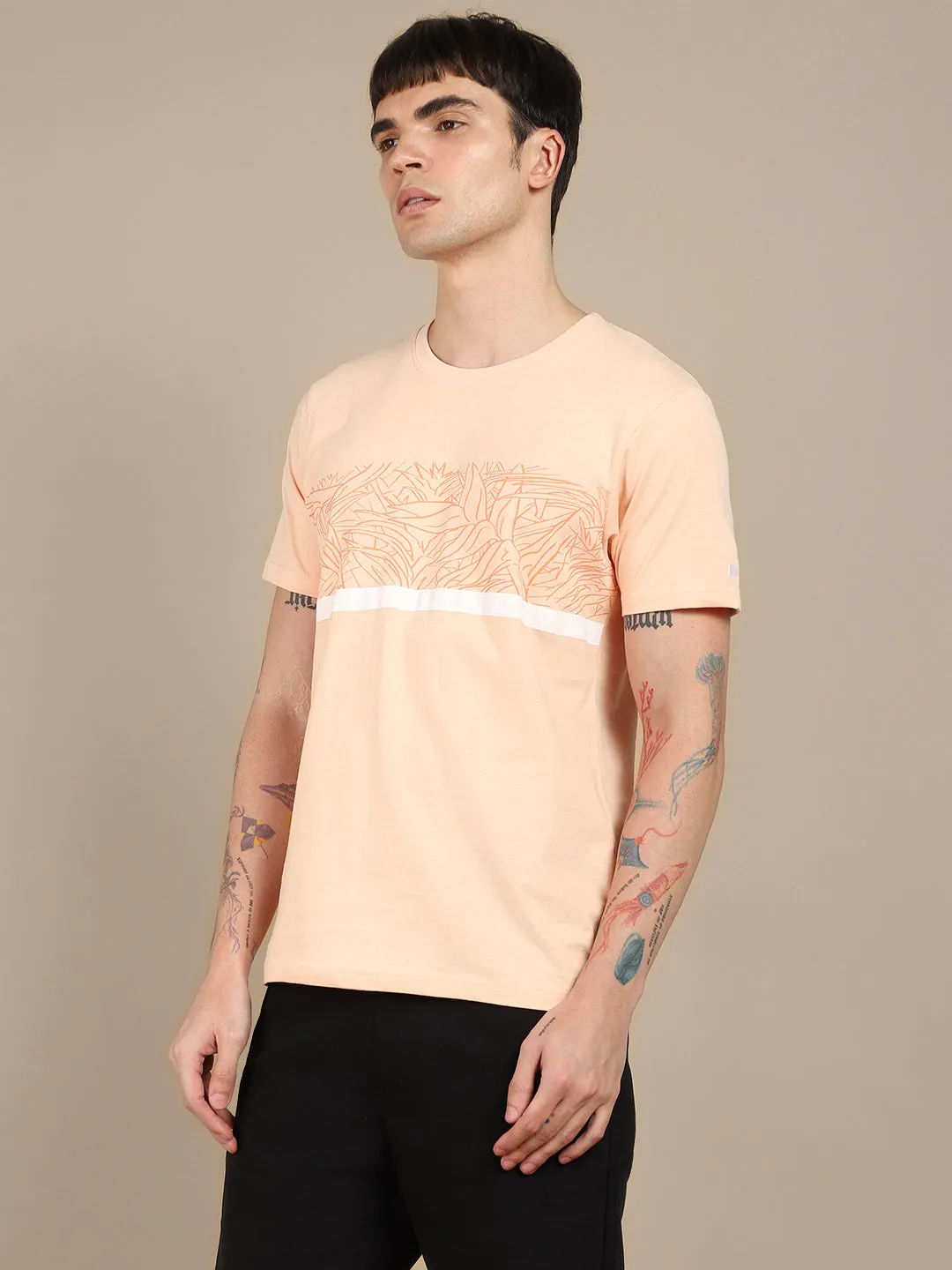 Dennis Lingo Floral Printed Slim Fit T-shirt