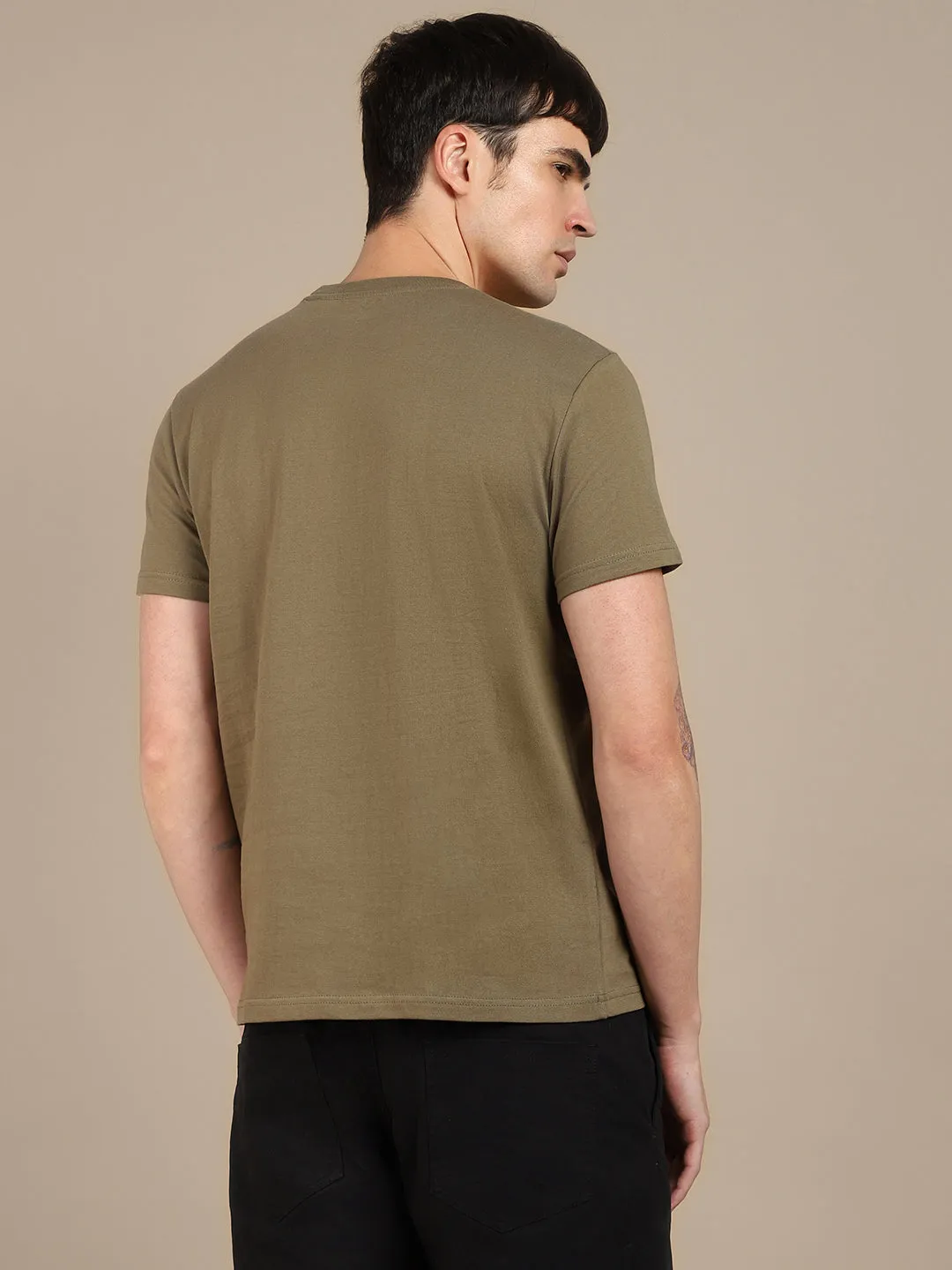 Dennis Lingo Geometric Printed Pure Cotton Slim Fit T-shirt