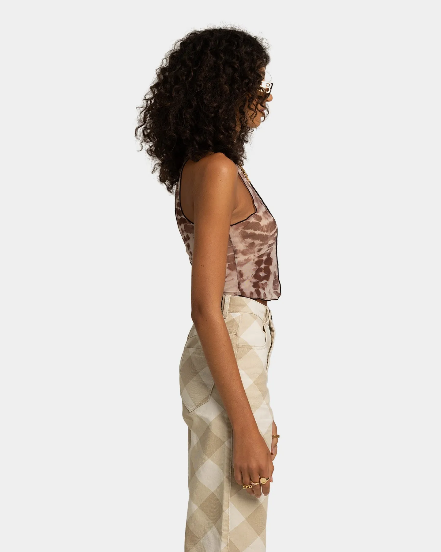 EN ES Women's Arora Tank Brown Tie Dye