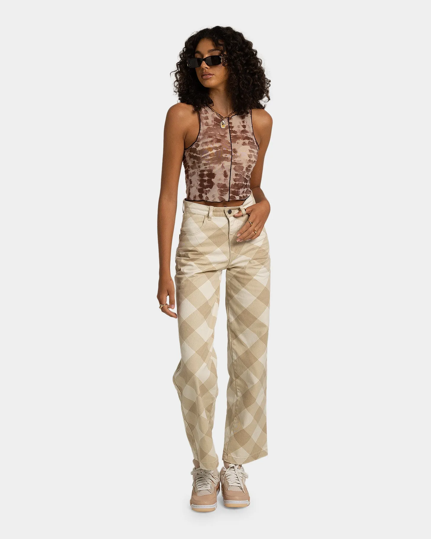 EN ES Women's Arora Tank Brown Tie Dye