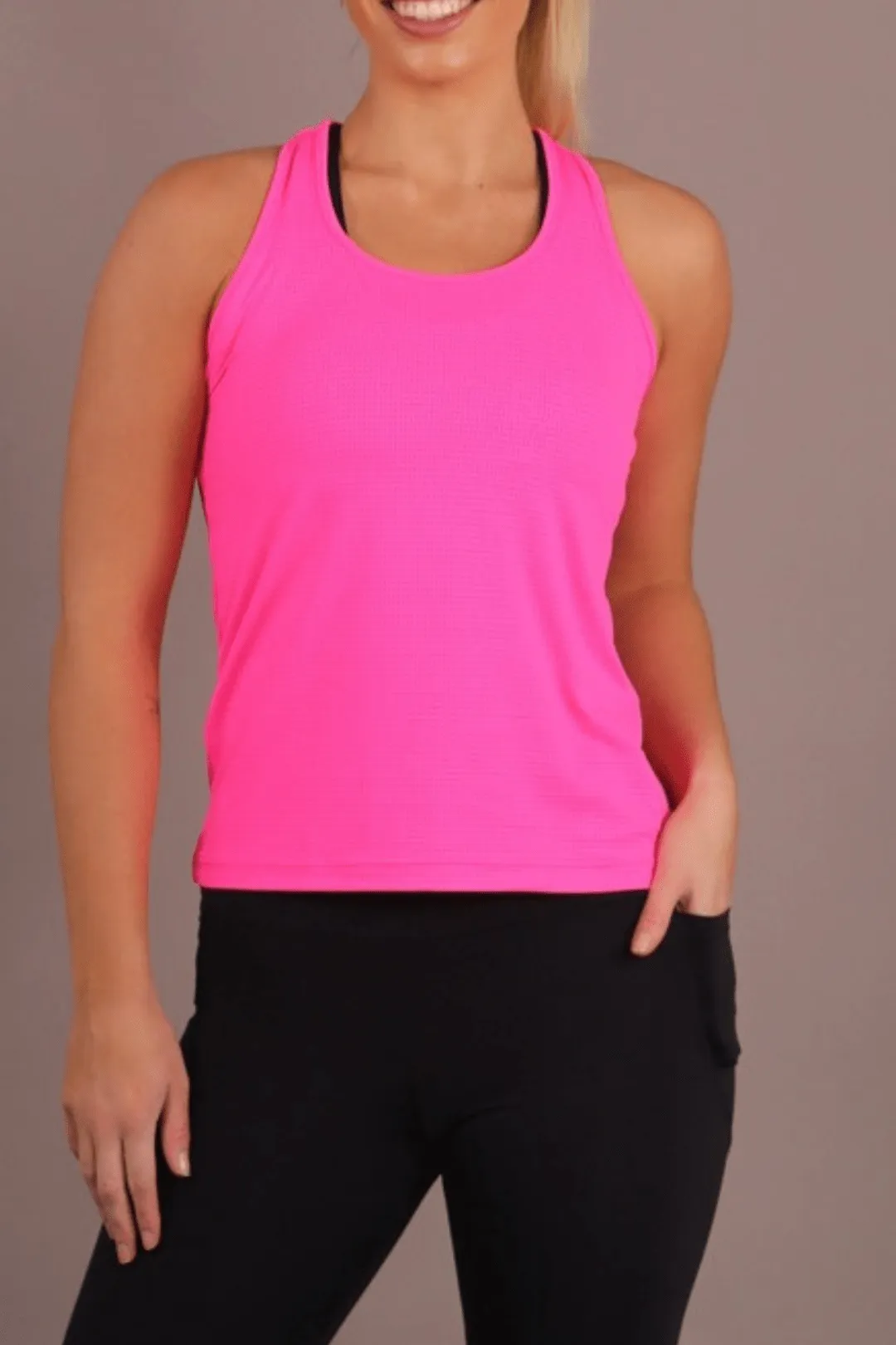 Energy Racerback Singlet - Neon Pink