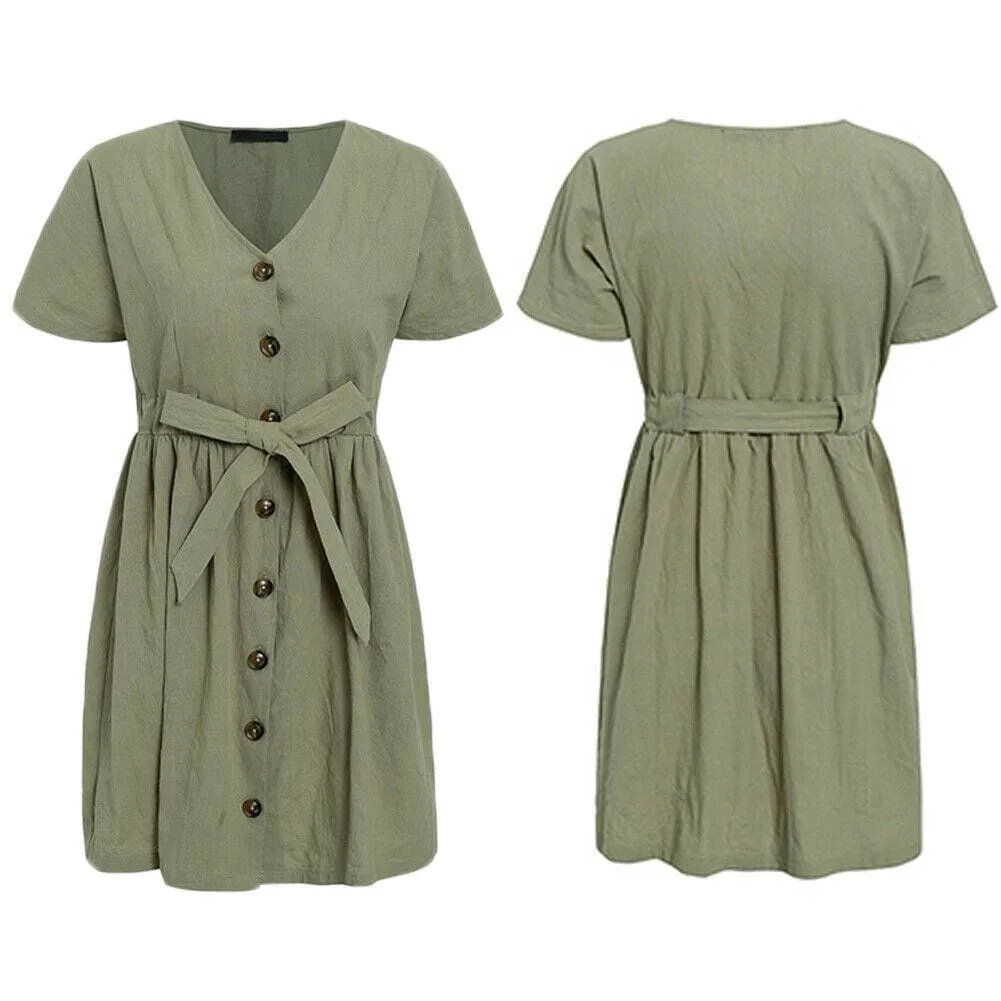 FashionSierra - Fashion Women Boho Cotton Linen Sundress