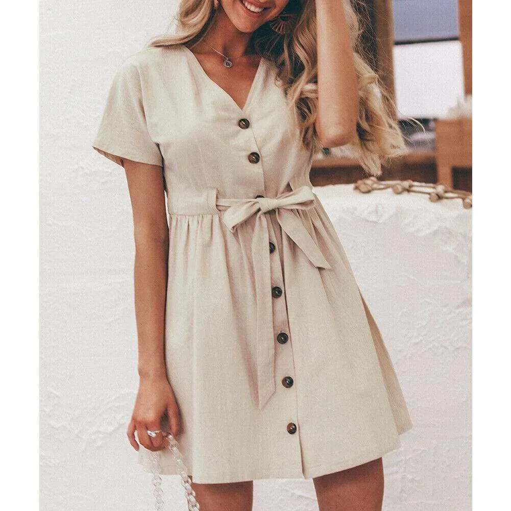 FashionSierra - Fashion Women Boho Cotton Linen Sundress