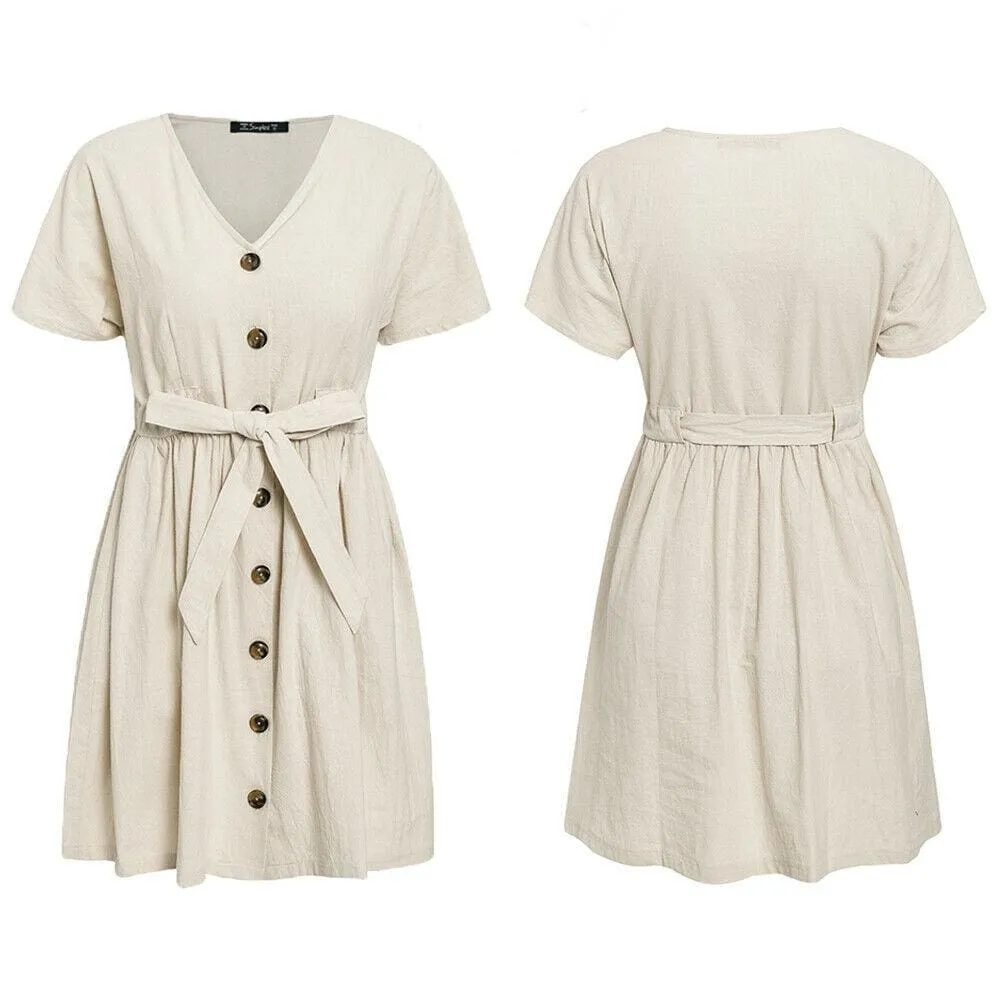 FashionSierra - Fashion Women Boho Cotton Linen Sundress