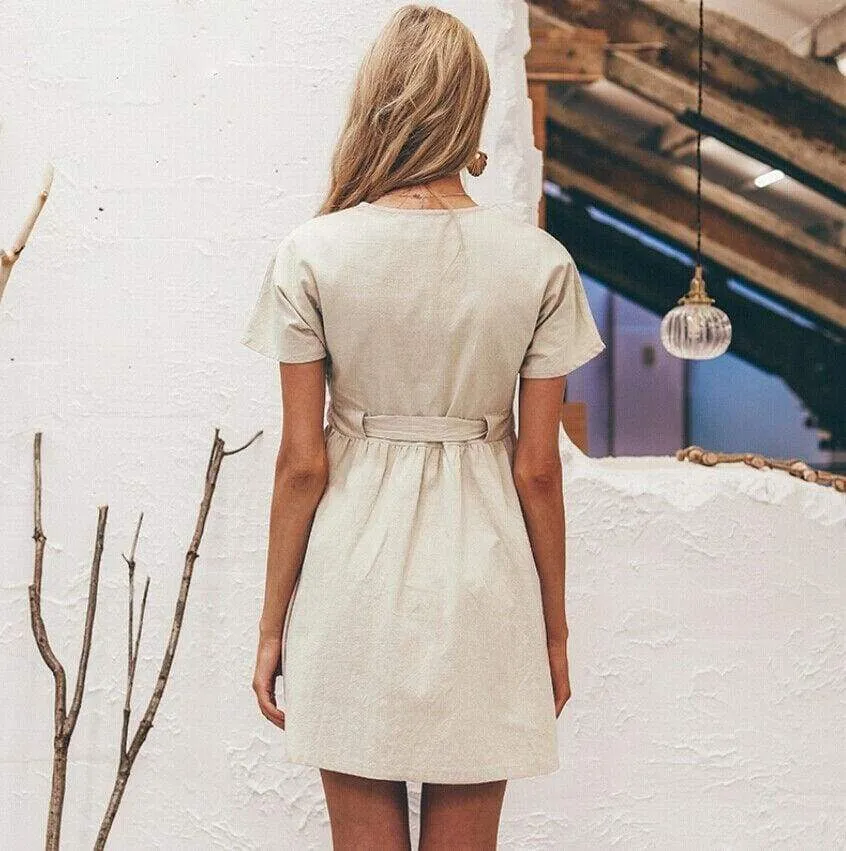 FashionSierra - Fashion Women Boho Cotton Linen Sundress