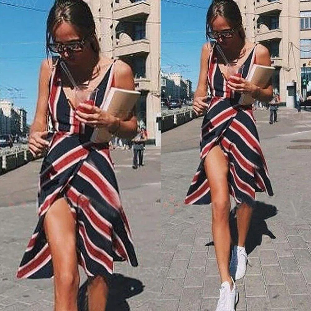 FashionSierra - Women Ladies Summer Boho Casual Long Maxi Party Beach Dress Sundress Female Spaghetti Strap Sleeveless Holiday Sundress